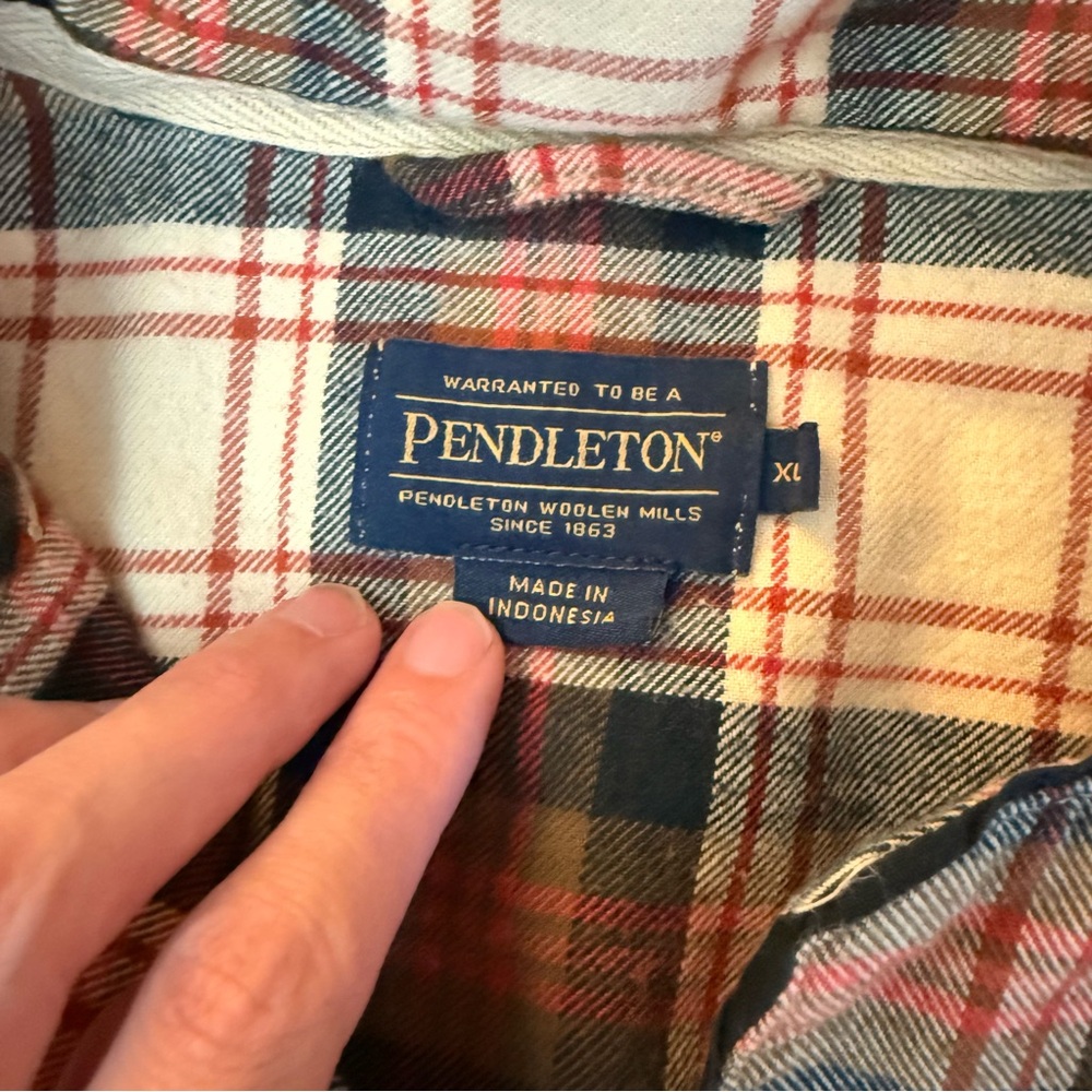 Pendleton Plaid Button-Front Flannel Lounge Shirt - image 2